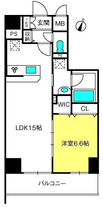 ルーツ新都心(1LDK/11階)の間取り写真