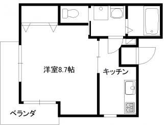 ウェーブハウス(1K/1階)の間取り写真