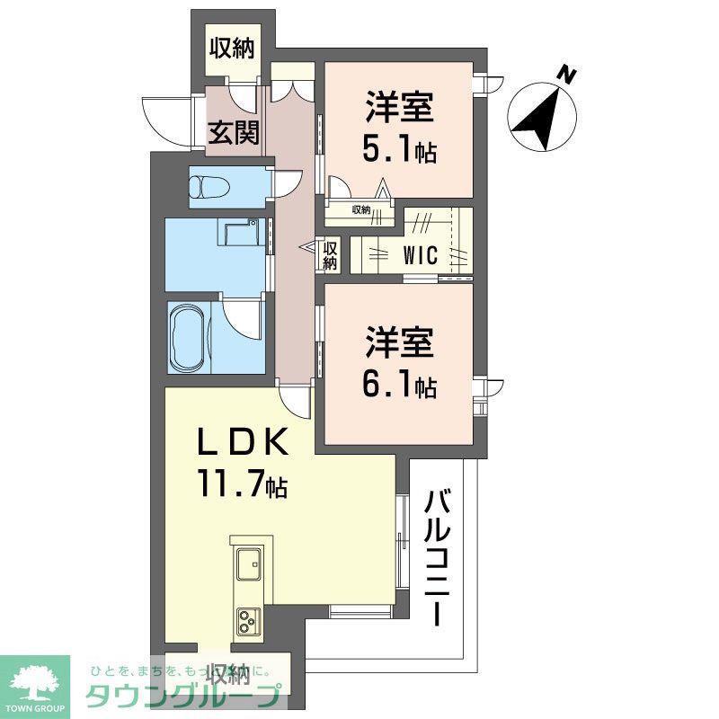 イルアーバン浦和領家(2LDK/3階)の間取り写真