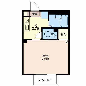 フレグランスウィング(1K/1階)の間取り写真