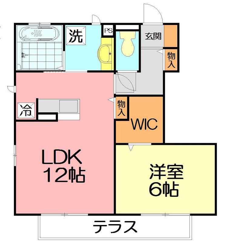 シンフォニーB棟(1LDK/1階)の間取り写真