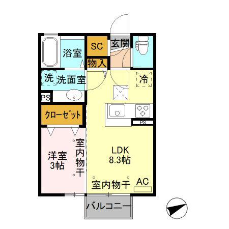 プランドールTN II(1LDK/1階)の間取り写真