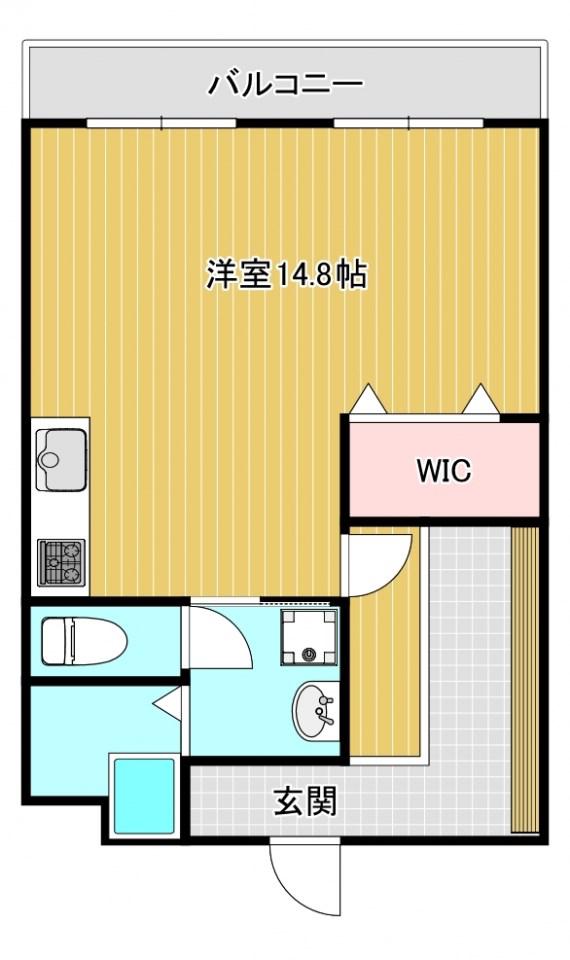 緑ヶ丘第4マンション(ワンルーム/3階)の間取り写真