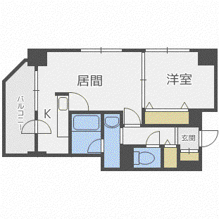 ノースアージュ中島公園(1LDK/9階)の間取り写真