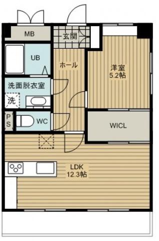 ファミール光町(1LDK/5階)の間取り写真