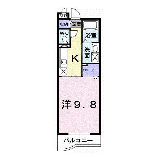 アドラブール(1K/1階)の間取り写真