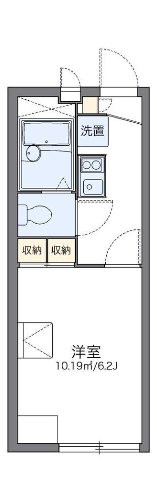 レオパレスルーメット中之茶屋(1K/2階)の間取り写真