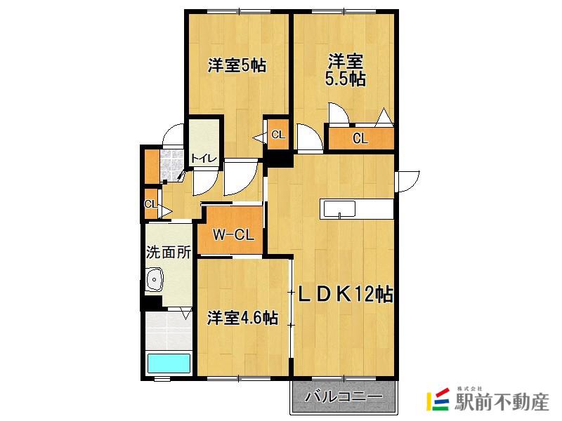 ローゼンA(3LDK/2階)の間取り写真