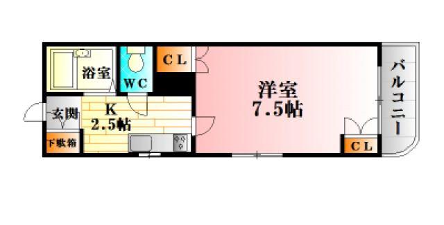 レジデンス白井II(1K/2階)の間取り写真