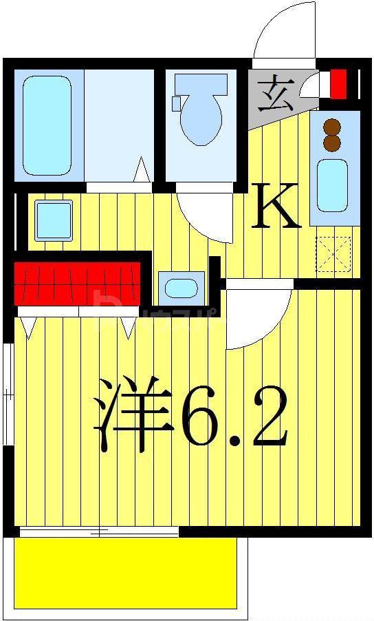 WILL(1K/1階)の間取り写真