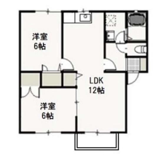 ヴェッセルA(2LDK/2階)の間取り写真