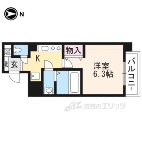 CASA FLUENTE(1K/2階)の間取り写真