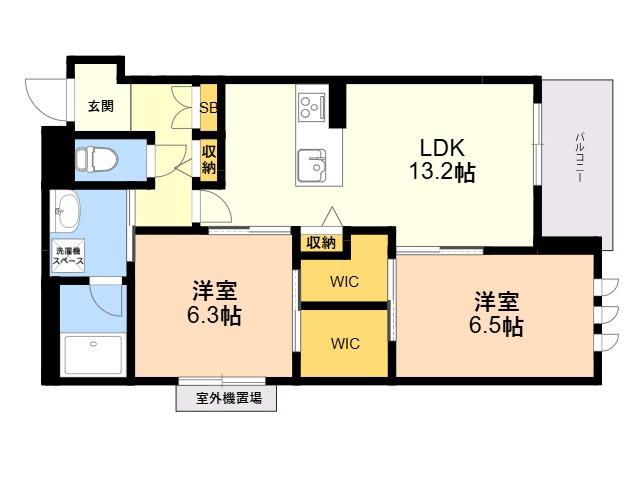シャーメゾン セレーノ ベフ(2LDK/3階)の間取り写真