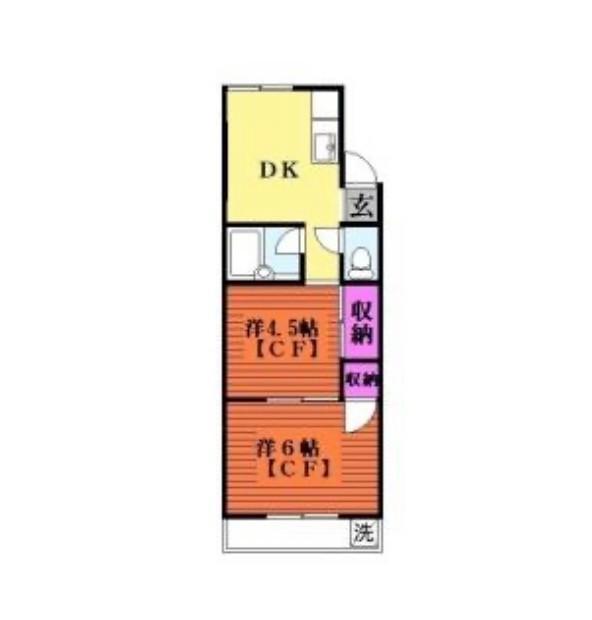 平成コーポ(2DK/2階)の間取り写真