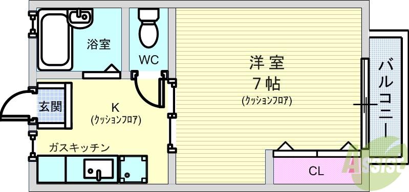 ラルーチェ(1K/2階)の間取り写真