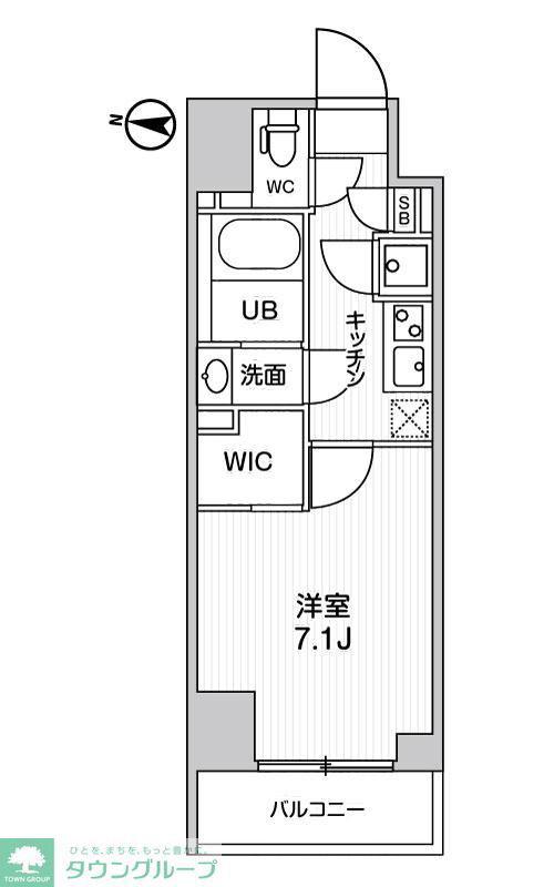 ガリシア森下V(1K/7階)の間取り写真