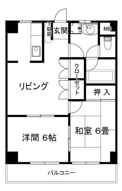 パドーレ・エスペランサ(2LDK/3階)の間取り写真