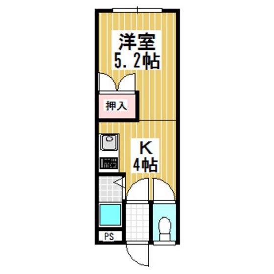 コーポ室本(1K/1階)の間取り写真