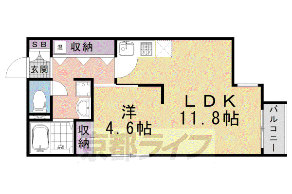 珠光ビル御幸町(1LDK/3階)の間取り写真