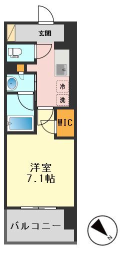 びゅうリエット新小岩(1K/7階)の間取り写真