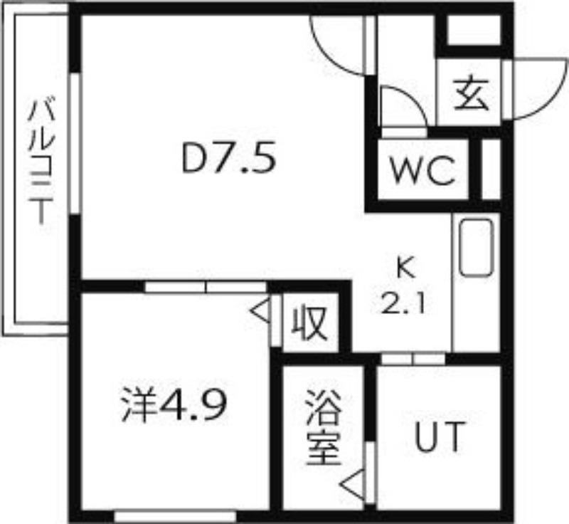 フリーデン(1LDK/2階)の間取り写真
