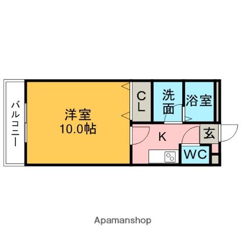 アドバンテージ・マンセイ(1K/1階)の間取り写真