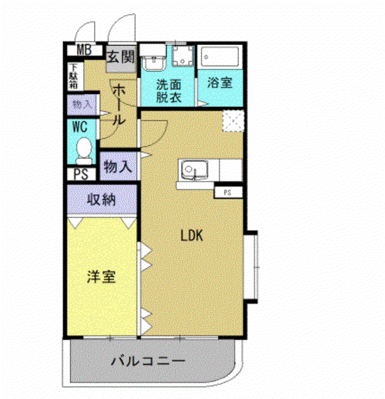 クレールコートI(1LDK/2階)の間取り写真