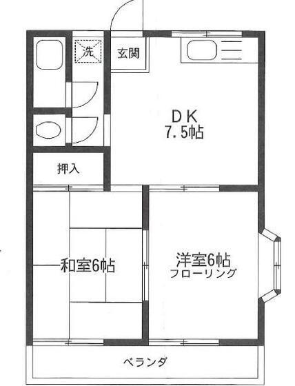 メゾンアメニティ(2DK/1階)の間取り写真
