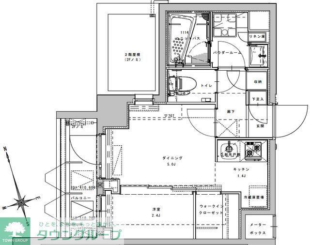 アジールコート大森西(1DK/7階)の間取り写真