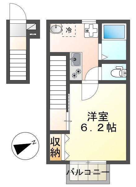 キャメル大和田(1K/2階)の間取り写真