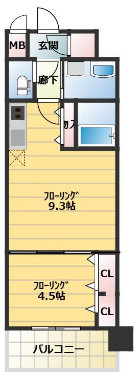 スプランディッドVIII(1LDK/8階)の間取り写真
