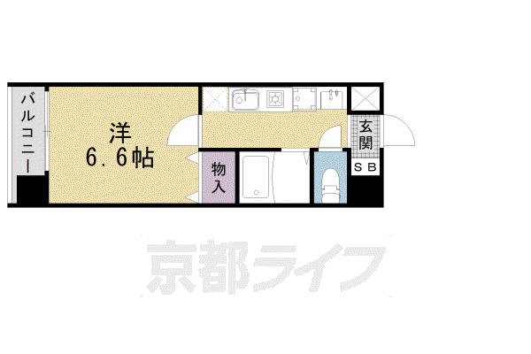 グランドパレス西大路イースト(1K/2階)の間取り写真
