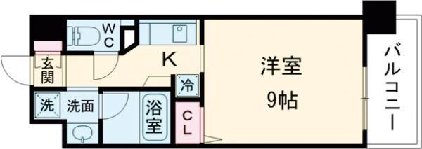 ベルフェリーク新神戸(ワンルーム/5階)の間取り写真