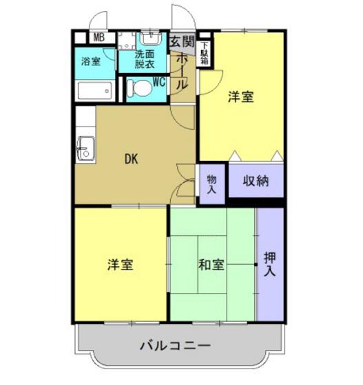 メゾン エトワール(3DK/2階)の間取り写真