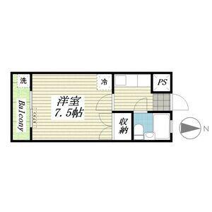 コーポコーベルII(1K/3階)の間取り写真