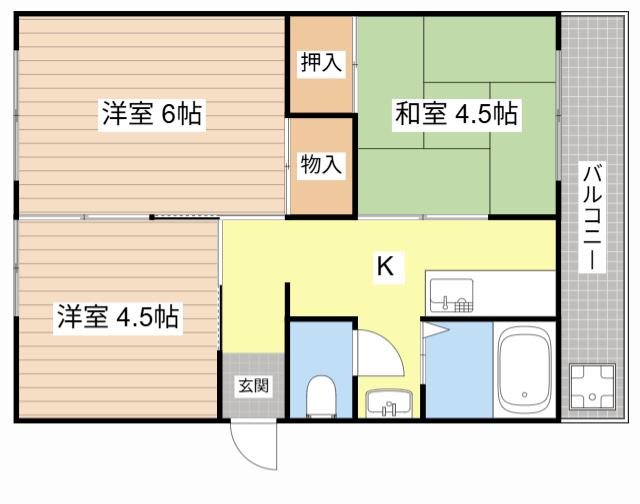 豊永マンション(3K/4階)の間取り写真