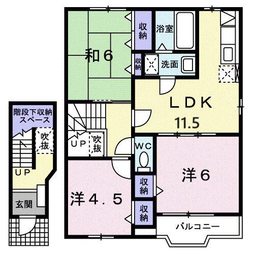 パークタウンA(3LDK/2階)の間取り写真