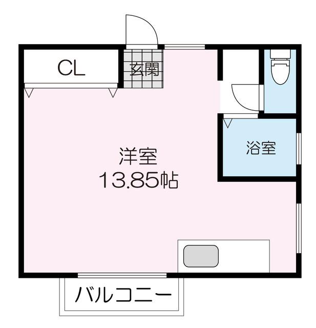 ジュネス(ワンルーム/1階)の間取り写真