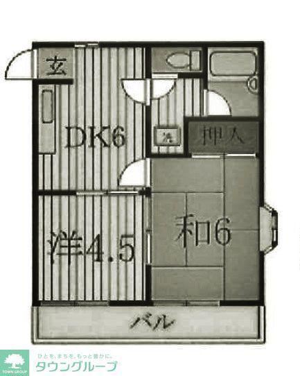 BCASA柏逆井RE-BORN(2DK/1階)の間取り写真