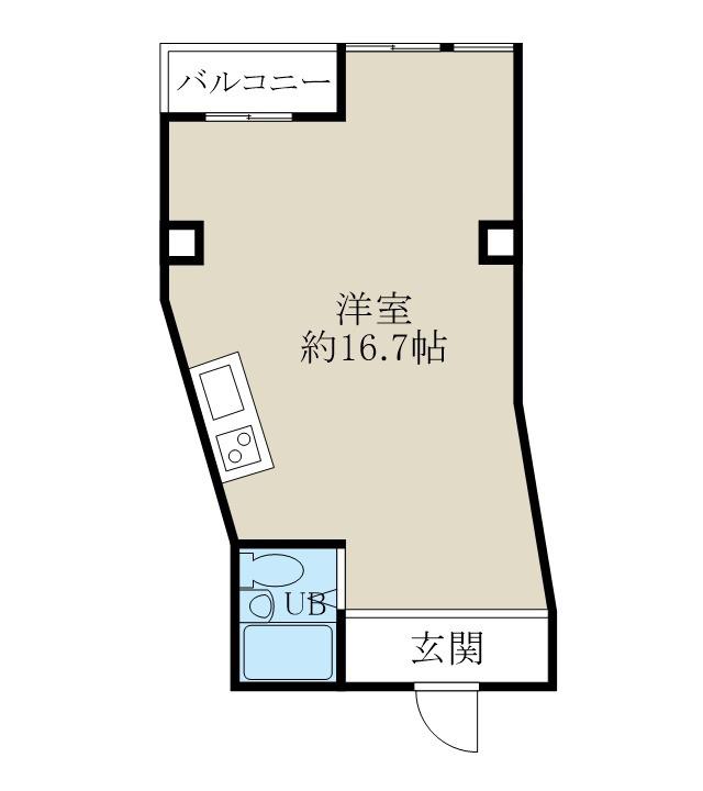 新潟マンション(ワンルーム/9階)の間取り写真
