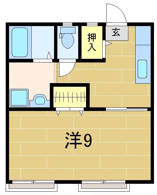 パピオン(1K/1階)の間取り写真