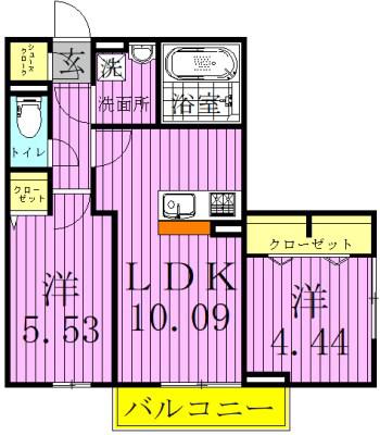 MIWASTAGE2(2LDK/2階)の間取り写真