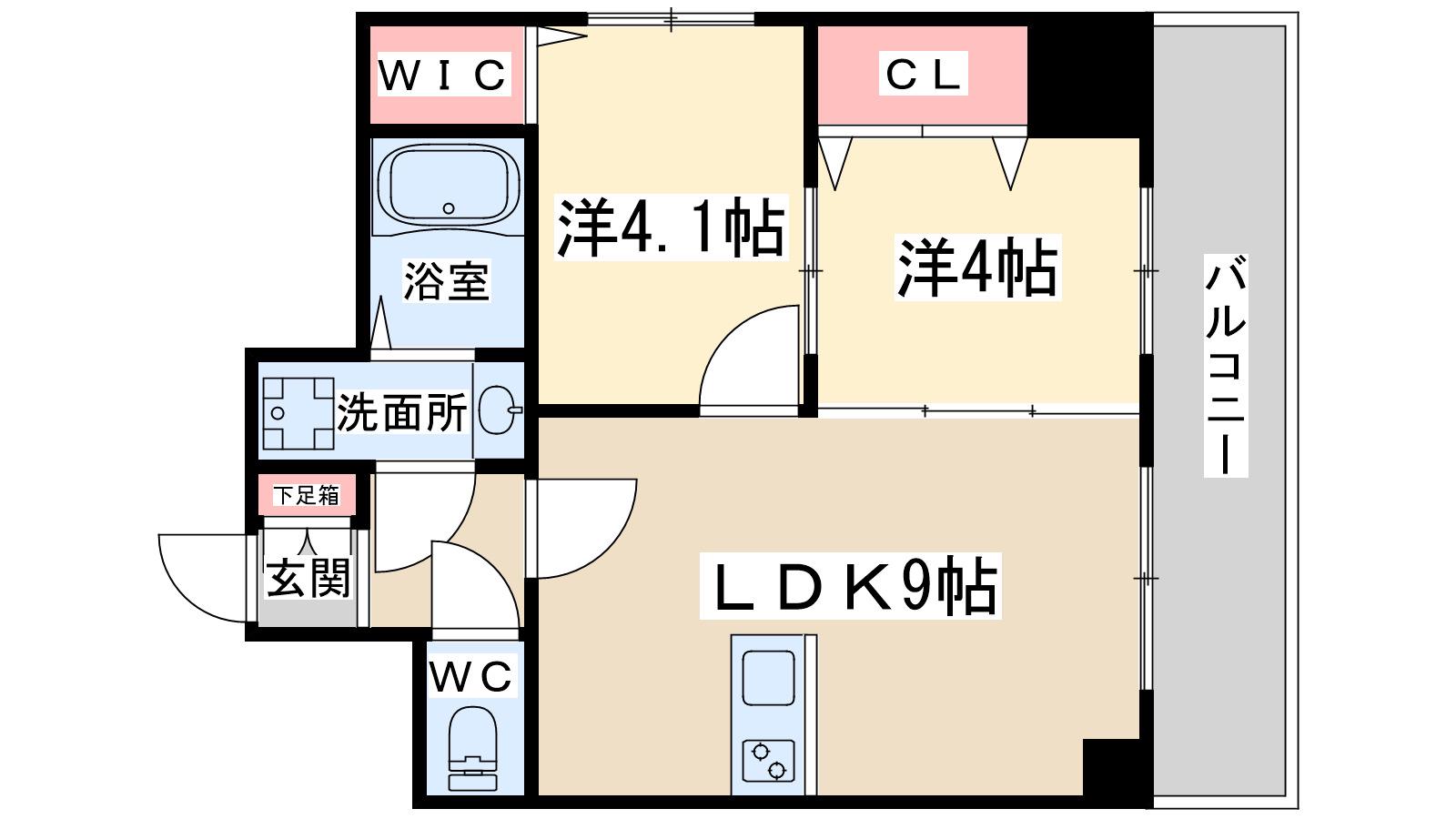 トレヴァンス梅田(2LDK/5階)の間取り写真