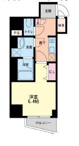 フォレステージュ北堀江(1K/8階)の間取り写真