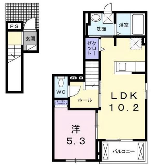 ネオ レジデンス(1LDK/2階)の間取り写真