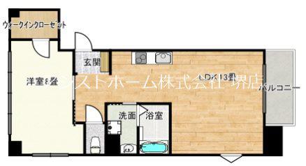 シティーコート南瓦町(1LDK/9階)の間取り写真
