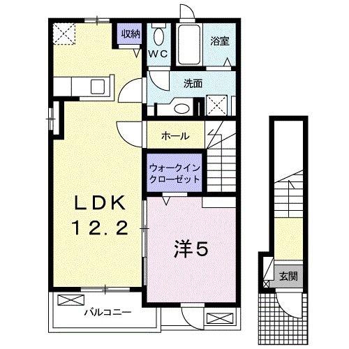 MOMIJI(1LDK/2階)の間取り写真