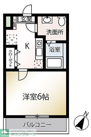 MQUARTO湘南海岸公園II(1K/2階)の間取り写真