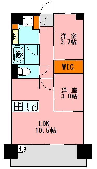 DEUX・RESIA 平尾 PREMIUM(2LDK/5階)の間取り写真