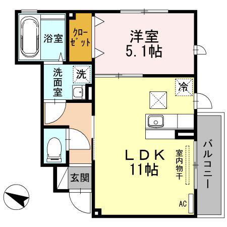 アービーズプレース(1LDK/1階)の間取り写真